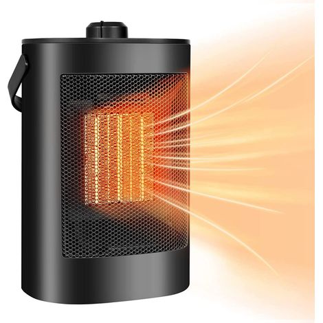 Chauffage soufflant en céramique, chauffage électrique à économie d'énergie, silencieux, chauffe rapidement en 2 secondes avec protection contre la surchauffe, petit chauffage soufflant électrique à 3 (1/5)