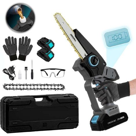 Cecotec Akku-Astsäge 8" 21V MontanaForce 8000 Hand. 1100W, Geschwindigkeit 21500rpm, Knopfschmierer, Inklusive 2 Batterien (1/5)