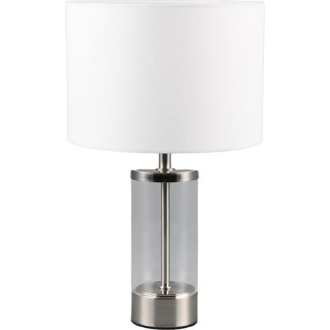 Lampe table verre argent blanc abat-jour E14 Grazia RL (1/5)