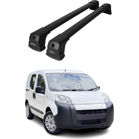 OMAC Dachträger Querträger kompatibel mit Citroen Nemo 2008-2017 – 2 Stangen – Abschließbar – Aluminium Schwarz (1/5)