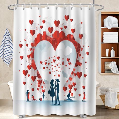 Rideau douche imperméable polyester 180x180 À œillets renforcés bâche de douche pour une petite salle de bain (1/5)