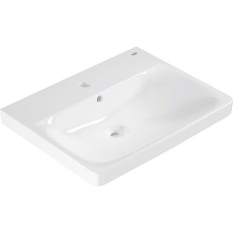 Lavabo suspendu - Porcelaine vitrifiée - Rectangulaire - GROHE Euro Ceramic - 60 cm - 21 cm - Blanc (1/3)
