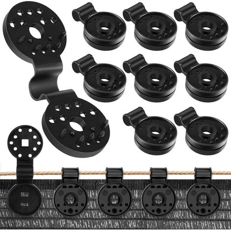 50pcs Clips Plastiques pour Toile D'Ombrage, Clips de Fixation Voile D'ombrage, Clip Toile D'ombrage, Clip Spécial avec Oeillet, Applicable à Pergola, Serres Filet D'ombre (50, Octogonale) (1/5)