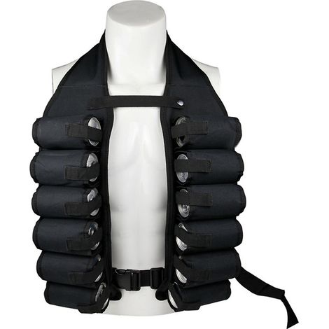 KLVGTIFS PU - Gilet de rangement pour bière respirant à poches multiples et fermeture à boucle, en tissu Oxford, idéal pour les activités de plein air. (1/5)