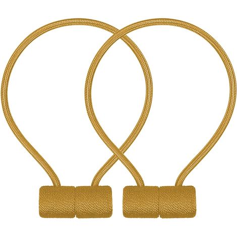Set di 2 fermatende, lega/poliestere, magnetici, 44 cm, oro (1/5)