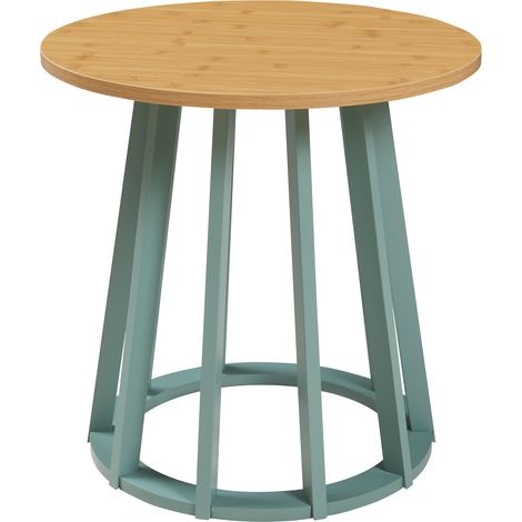 Tavolino laterale effetto rovere / verde pastello 030010928