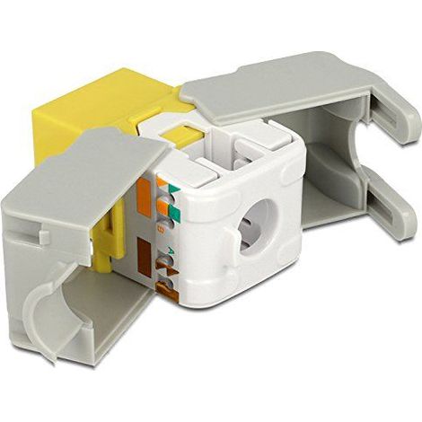 Delock keystone module rj45 female  lsa cat.6 utp yellow (1/2)