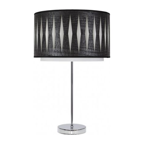 alexandra lampada da tavolo alta 1xe27 cromo/legno nero 61x30x30 cm
