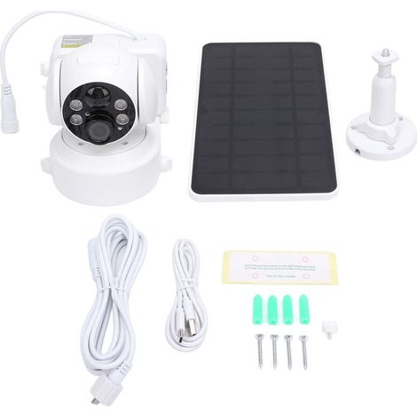 Caméra solaire 2MP, double éclairage couleur, rotation à 360 degrés, sécurité pour chantier de construction (1/5)