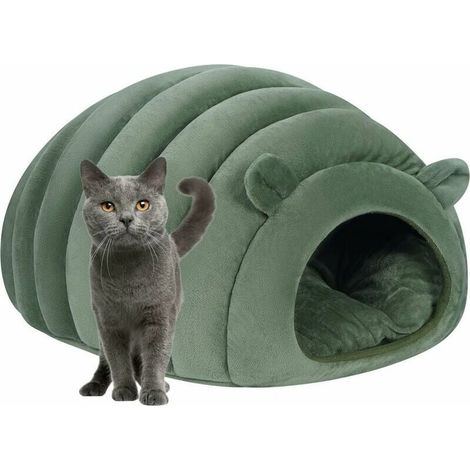 Warmes Katzenhaus – flauschige Kätzchenhöhle, Zwinger, gemütliches Hundebett, Haustiernestbett für den Innenbereich mit abnehmbarem Kissen für Welpen und Kleintiere (1/4)