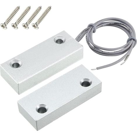 Home Security Contact de Porte roulante Filaire 0-100 V/0,5A Interrupteur à Lames magnétique avec 2Fils pour, Aimant Proche - Circuit de Connexion,Aimant éloigné - Circuit de Coupure, MC-51