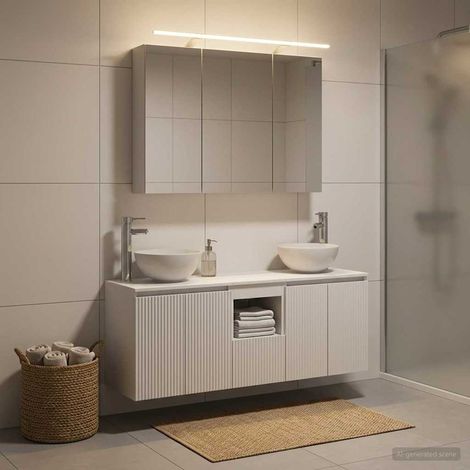 vidaXL Bathroom Cabinet Set 4 pcs White Engineered Wood (1/5)