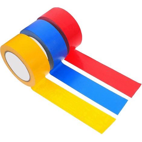 Rouleaux de ruban adhésif coloré. 3 rouleaux par paquet. adaptés aux emballages et réparations robustes. (1/5)