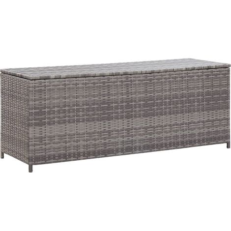 FIMEI Boîte de rangement de jardin Gris 120x50x60 cm Résine tressée (1/5)