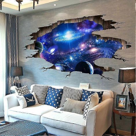 Décoration murale 3D galaxie spatiale pour tête de lit, idéale pour les chambres d'enfants et les jardins d'enfants. (1/3)