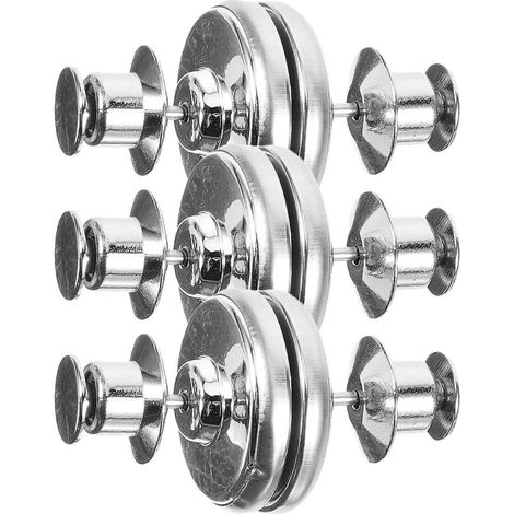 3 Paar magnetische Edelstahl-DIY-Verschlüsse für Vorhänge, lichtundurchlässige Magnetknöpfe-1.7X1.7cm-Silver (1/3)