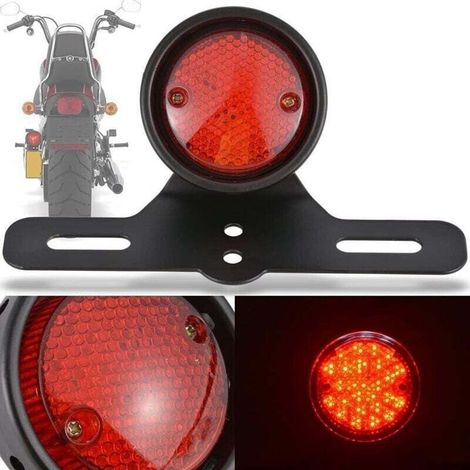 Feu Stop Arrière Moto LED Alliage Aluminium Frein Accessoire Noir 125 (1/4)