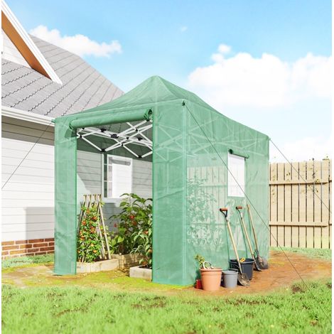 Invernadero jardín plegable pop up PE 295x200x270 cm OKMYHOME