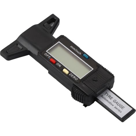 Digitales Reifenprofiltiefenmessgerät, 0–25,4 mm, LCD-Anzeige, schwarz (1/5)