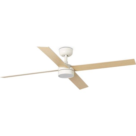 DC Ceiling Fan Rudder L-4 White with LED & Remote (1/2)