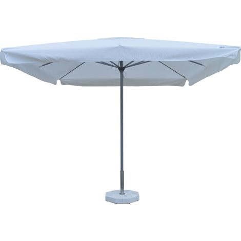 Ombrellone da Giardino 3x3 m Palo Ø48 mm in Alluminio Grigio Lucido Telo in Poliestere Bianco