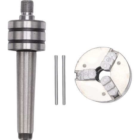 Jeu de mandrins de tour à bois réglables à 3 mâchoires avec tige d'arbre MT-2, plage de serrage de 10 à 35 mm, outils de travail du bois à centrage automatique en alliage d'aluminium