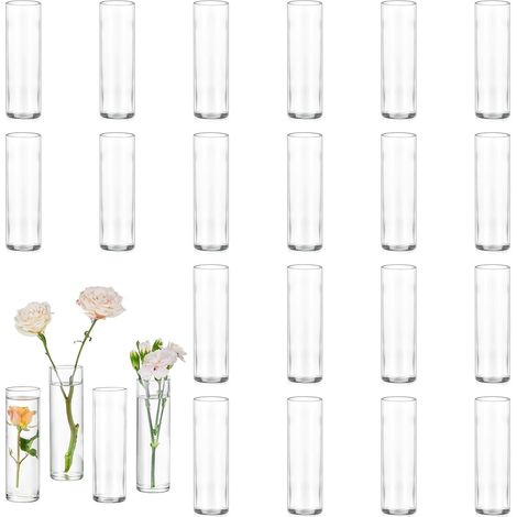 Vase Cylindrique en Verre pour Table: 24 Petits Vases à Boutons (1/5)