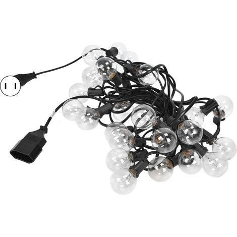 Guirlande lumineuse de 7,65 m avec 25 LED G40, étanche et décorative, idéale pour jardin, pelouse ou clôture. (1/5)
