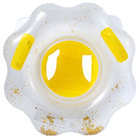 Bouée gonflable pour bébé avec 2 poignées, siège de sécurité pour enfants de 1 à 5 ans, blanc et jaune (1/5)