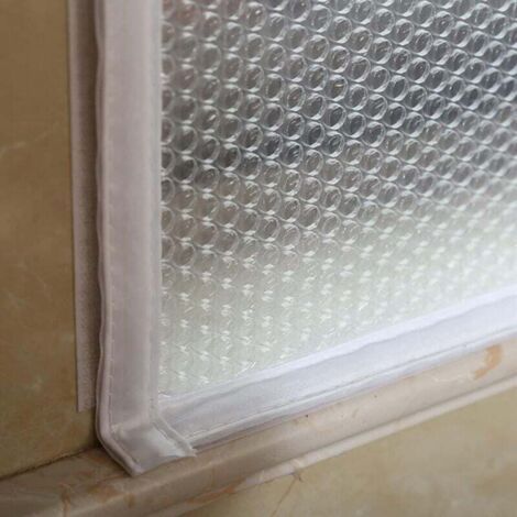 Kit D'isolation de Fenêtre pour l'hiver,Film Fenetre Isolant,Rideaux Isolant,Couverture de Fenêtre en Plastique,Protection Contre le Froid,Isolation Thermique,Largeur x Hauteur (110x120cm) (1/5)