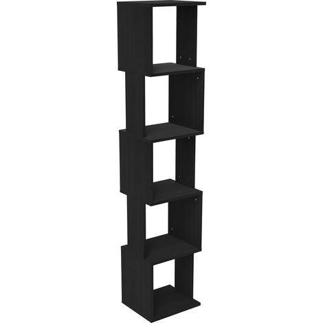 Modernes Design-Regal mit 5 Ebenen – Praktische Aufbewahrung für Zuhause oder Büro, schwarz (1/5)
