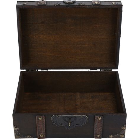 Coffret à Bijoux Vintage en Bois avec Serrure, Boîte de Rangement Décorative pour Maison (1/5)