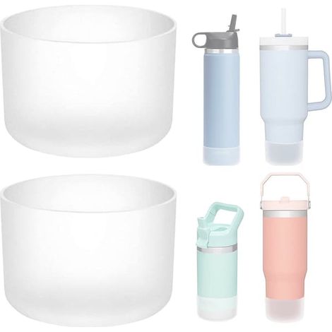 Étui pour bouteille d'eau avec fond antidérapant, coque de protection en silicone offrant une protection maximale et un ajustement parfait, idéal pour une utilisation quotidienne durable. (1/5)