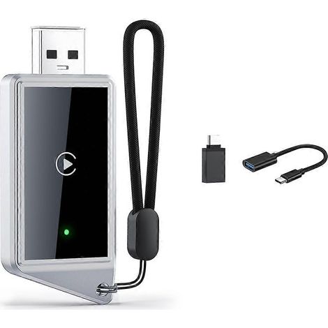 Kabelloser CarPlay-Adapter für KI-gestützte Smart-CarPlay-Boxen, wandelt kabelgebundenes CarPlay in kabelloses CarPlay um, WLAN- und Bluetooth-Steuerung (1/5)