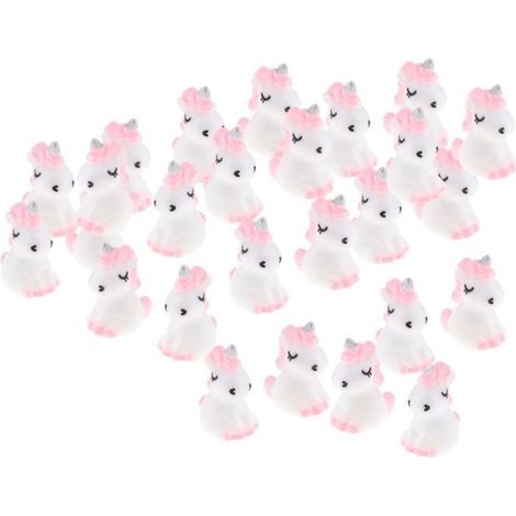 TuseRxln 30 pezzi Mini statue di animali in resina, unicorno in miniatura, ornamenti per giardino delle fate, decorazione