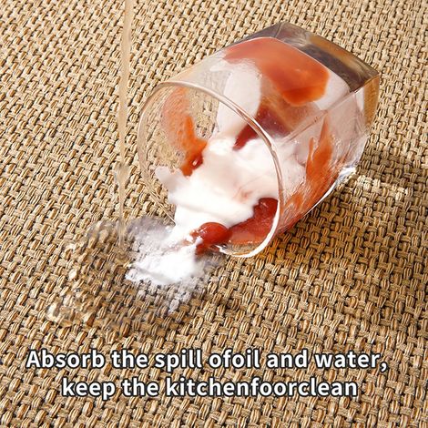 Tapis d'angle antidérapant pour la cuisine - Tapis de sol tissé ultra-absorbant pour l'évier, tapis rond lavable avec envers en caoutchouc, tapis de cuisine imitation lin 70 x 70 cm (1/4)