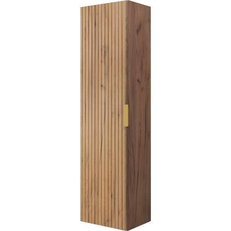 Colonna da bagno, Rovere Craft, 35 x 136 x 27 cm, maniglia oro (1/5)