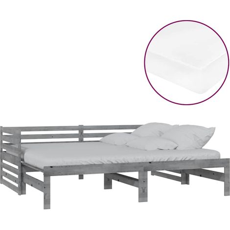 Maison Exclusive - Ausziehbares Tagesbett 2x(90x200) cm Grau Mass (1/5)