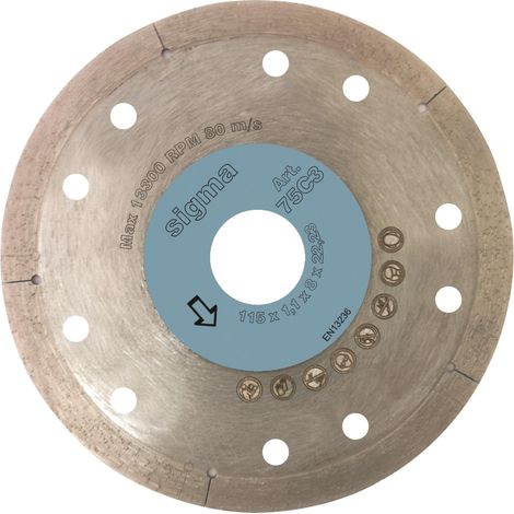 Disco Diamantato Turbo Ceramica GRES 115 mm spessore 1,1 mm 75C3 SIGMA