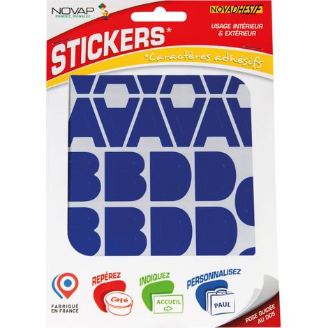 Lettres autocollantes 30mm Bleu NOVADHESIFS - 4370309 (1/5)