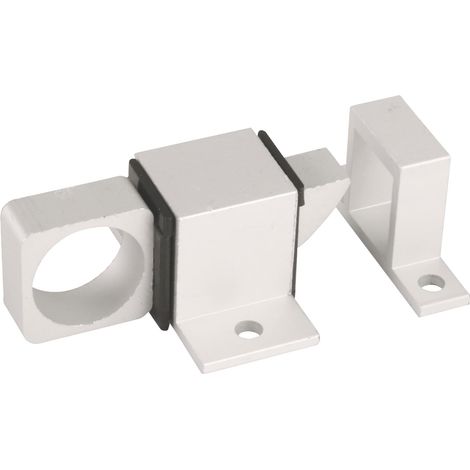 Pasador de cierre para ventana Mod.960, pestillo apto para cierre horizontal o vertical, de aluminio con acabado plateado, 22 x 40 mm, incluye tornillo de fijación. (1/5)