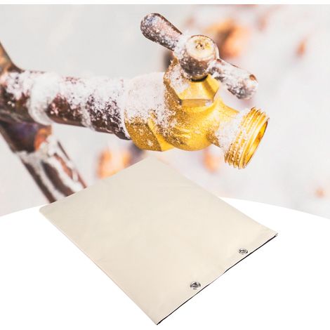 Protection hivernale extérieure pour tuyaux, couvercle antigel pour robinet d'eau, pochette isolante étanche pour tuyaux (beige) (1/5)