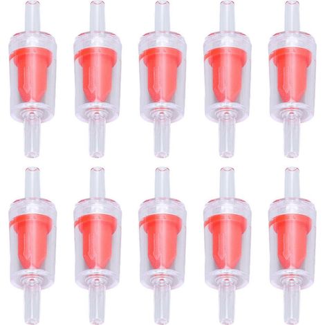 Lot de 10 clapets anti-retour 4 mm PP pour pompe à air et aquarium (rouge) (1/5)