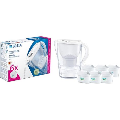 Carafe filtrante BRITA Marella 2.4L + 6 cartouches MAXTRA PRO 1051132