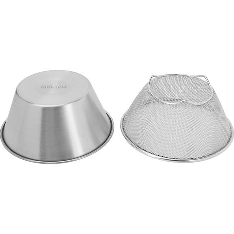 Set aus wiederverwendbaren, hochfesten Edelstahl-Sieben und -Abtropfsieben für Gemüse und Obst (1/5)