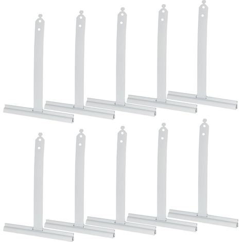 10 - Attache Volet Roulant - Crochet À Ressort - Fixation Sécurisée Pour Lamelles Aluminium Et Tubes Acier - Blanc - 15x19 Cm