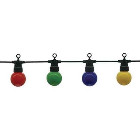 Optonica – Guirlande lumineuse d'extérieur 8m – 10 ampoules LED G45 multicolores – IP65 étanche – 1500 lumens pour ambiance festive (1/2)