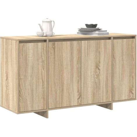 Buffet Bas de Cuisine en Bois d'Ingénierie, Meuble de Rangement Style Chêne Sonoma 135 x 41 x 75 cm avec Portes et Étagères Ajustables pour Salon et Salle à Manger (1/5)