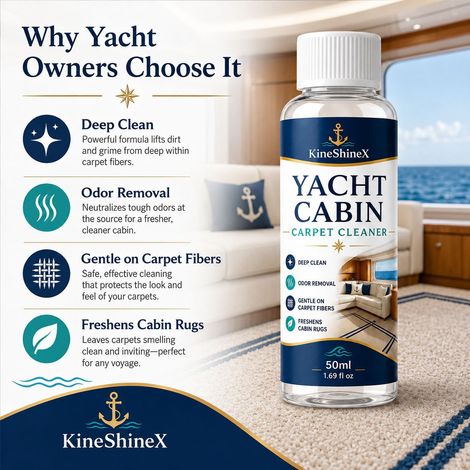 KineShineX Yacht Cabin Carpet Cleaner: Deep Cleans, Removes Odors, Gently Protects Fibers. (1/4)