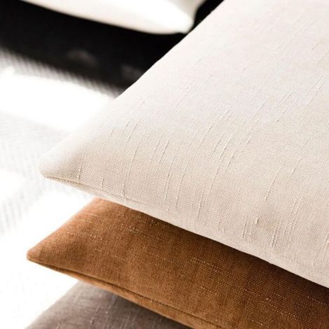 Lot de 2 housses coussin 45x45 cm, douces, fermeture éclair, beige clair (1/5)